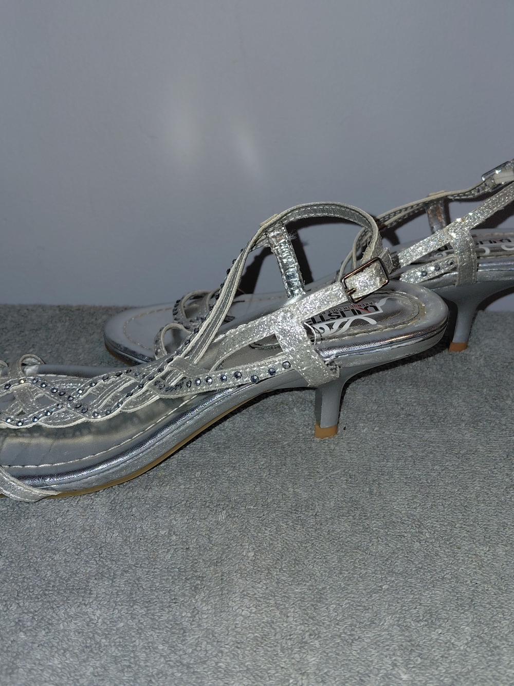 Unlisted Silver Braided Rhinestone Sandals - Picture 3 of 8